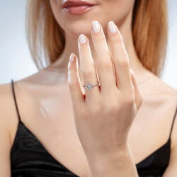  0,25 Karat Baget Pırlanta Yüzük - 4