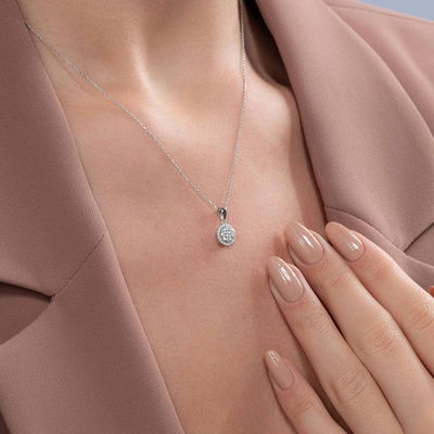 0,25 Karat Fantezi Pırlanta Kolye - Pare Pırlanta