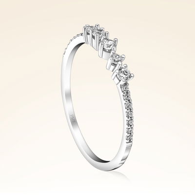 0,25 Karat Fantezi Pırlanta Beştaş Kolu Taşlı Yüzük - Pare Pırlanta