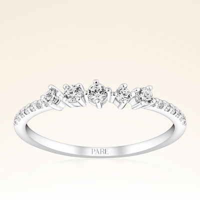 0,25 Karat Fantezi Pırlanta Beştaş Kolu Taşlı Yüzük - Pare Pırlanta