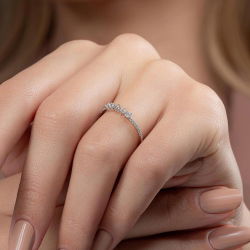 0,25 Karat Fantezi Pırlanta Beştaş Kolu Taşlı Yüzük - PR00429 - 4