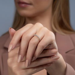 0,25 Karat Fantezi Pırlanta Beştaş Kolu Taşlı Yüzük - PR00429 - 3