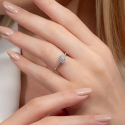 0,25 Karat Kolu Taşlı Baget Pırlanta Yüzük - PR00069 - 5