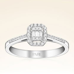0,25 Karat Kolu Taşlı Baget Pırlanta Yüzük - PR00069 - 1