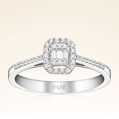 0,25 Karat Kolu Taşlı Baget Pırlanta Yüzük - PR00069 - Pare Pırlanta