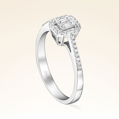 0,25 Karat Kolu Taşlı Baget Pırlanta Yüzük - PR00069 - Pare Pırlanta