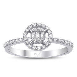 0,25 Karat Kolu Taşlı Baget Pırlanta Yüzük - PR01428 - 1