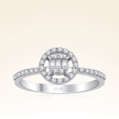 0,25 Karat Kolu Taşlı Baget Pırlanta Yüzük - Pare Pırlanta