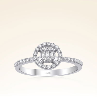 0,25 Karat Kolu Taşlı Baget Pırlanta Yüzük - Pare Pırlanta