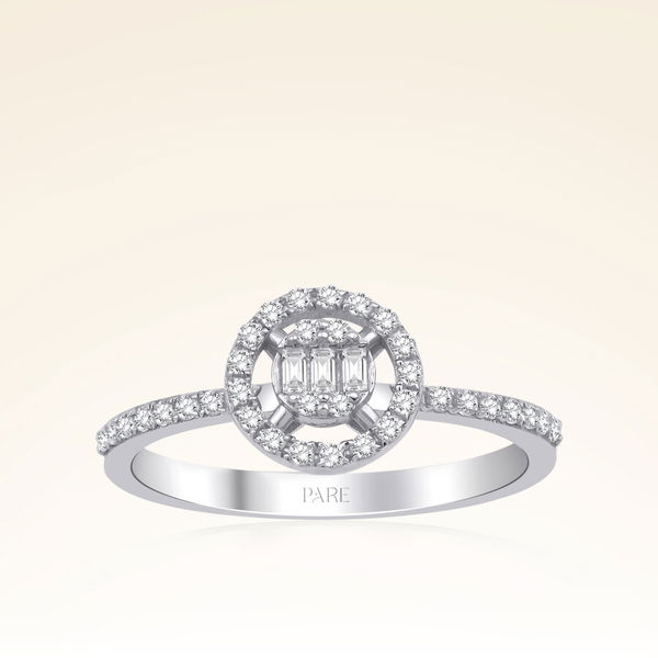 0,25 Karat Kolu Taşlı Baget Pırlanta Yüzük - Pare Pırlanta