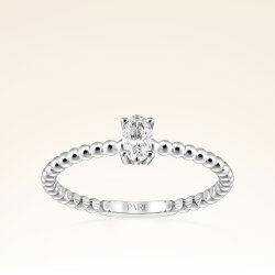 0,25 Karat Oval Tektaş Pırlanta Yüzük - 1