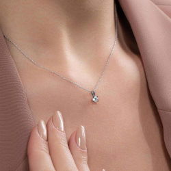 0,25 Karat Tektaş Pırlanta Kolye - 3
