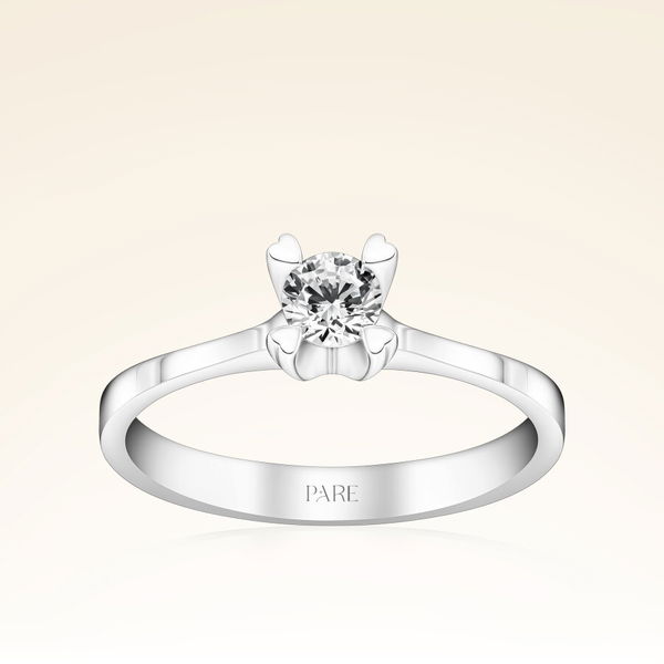 0,25 Karat Tektaş Kalp Pırlanta Yüzük - Pare Pırlanta