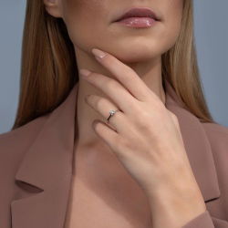 0,25 Karat Tektaş Kalp Pırlanta Yüzük - 4