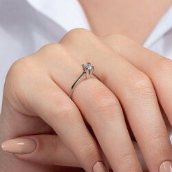 0,25 Karat Tektaş Pırlanta Yüzük - 7