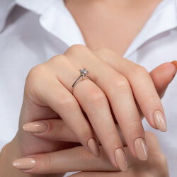 0,25 Karat Tektaş Pırlanta Yüzük - 6