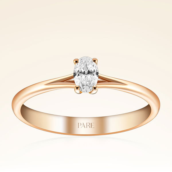 0,25 Karat Oval Tektaş Pırlanta Yüzük - Pare Pırlanta