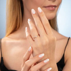 0,25 Karat Oval Tektaş Pırlanta Yüzük - 4