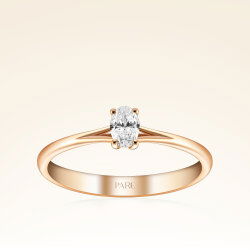 0,25 Karat Oval Tektaş Pırlanta Yüzük - 1