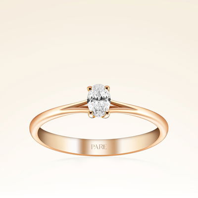 0,25 Karat Oval Tektaş Pırlanta Yüzük - Pare Pırlanta