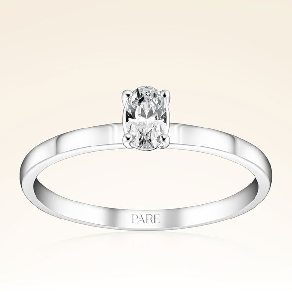 0,25 Karat Oval Tektaş Pırlanta Yüzük - Pare Pırlanta