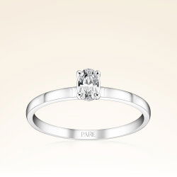 0,25 Karat Oval Tektaş Pırlanta Yüzük - 1