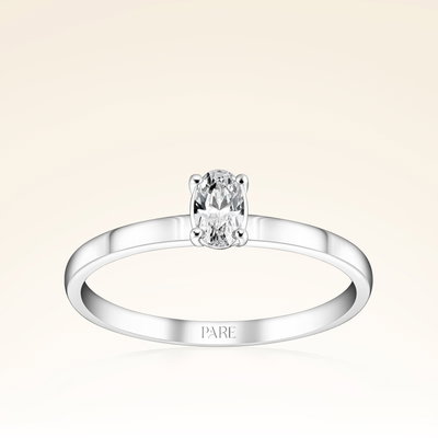 0,25 Karat Oval Tektaş Pırlanta Yüzük - Pare Pırlanta