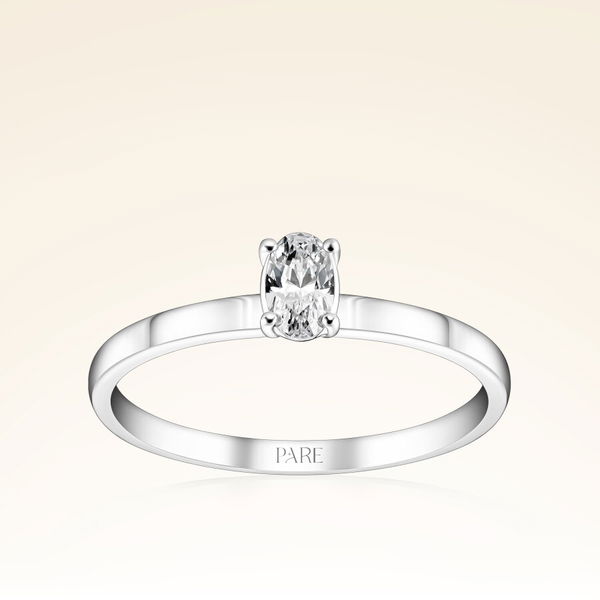 0,25 Karat Oval Tektaş Pırlanta Yüzük - Pare Pırlanta