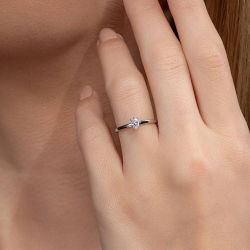 0,25 Karat Oval Tektaş Pırlanta Yüzük - PR01025 - 5