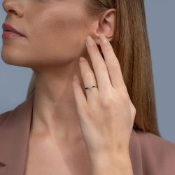 0,25 Karat Oval Tektaş Pırlanta Yüzük - PR01025 - 4