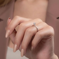 0,25 Karat Tektaş Pırlanta Yüzük - 5