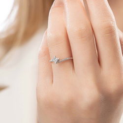 0,25 Karat Tektaş Pırlanta Yüzük - 5