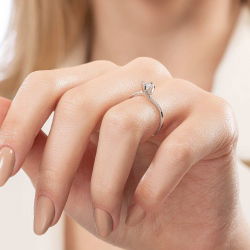 0,25 Karat Tektaş Pırlanta Yüzük - 6