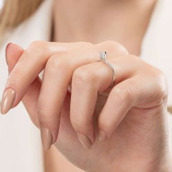 0,25 Karat Tektaş Pırlanta Yüzük - PR01056 - 6