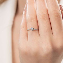 0,25 Karat Tektaş Pırlanta Yüzük - 5