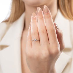 0,25 Karat Tektaş Pırlanta Yüzük - 4