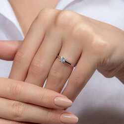 0,25 Karat Tektaş Pırlanta Yüzük - 5