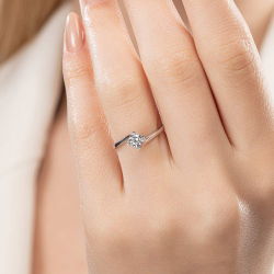 0,25 Karat Tektaş Pırlanta Yüzük - 5