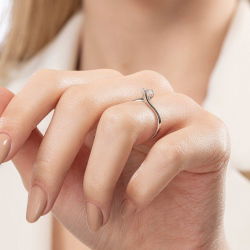 0,25 Karat Tektaş Pırlanta Yüzük - 6