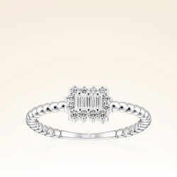 0,26 Karat Baget Pırlanta Yüzük - 1