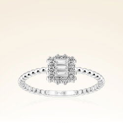 0,26 Karat Baget Pırlanta Yüzük - 1