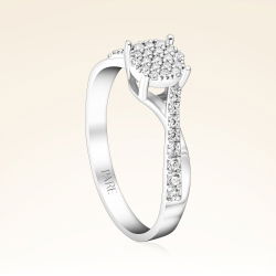 0,26 Karat Pırlanta Kolu Taşlı Çapraz Yüzük - PR00189 - 2