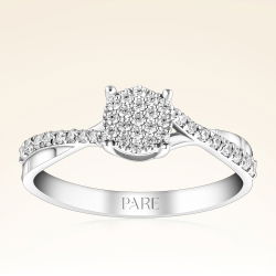 0,26 Karat Pırlanta Kolu Taşlı Çapraz Yüzük - PR00189 - 1