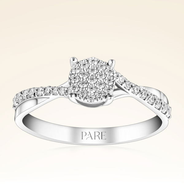 0,26 Karat Pırlanta Kolu Taşlı Çapraz Yüzük - Pare Pırlanta