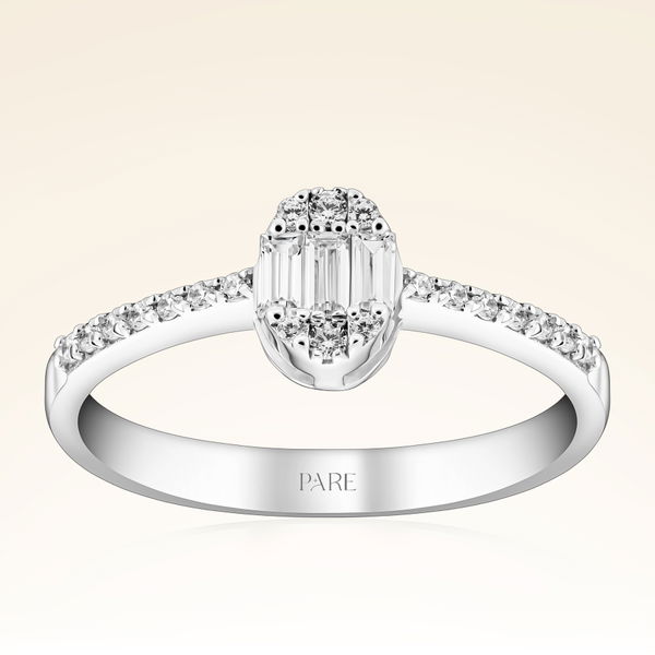 0,26 Karat Kolu Taşlı Baget Pırlanta Yüzük - Pare Pırlanta