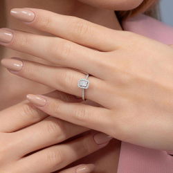 0,26 Karat Kolu Taşlı Baget Pırlanta Yüzük - PR00687 - 5