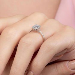 0,26 Karat Kolu Taşlı Baget Pırlanta Yüzük - PR00687 - 7