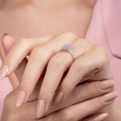 0,26 Karat Kolu Taşlı Baget Pırlanta Yüzük - PR00687 - 6