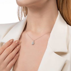 0,27 Karat Baget Pırlanta Kolye - 2