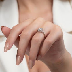 0,27 Karat Baget Pırlanta Yüzük - PR00175 - 6